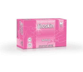 Γάντια νιτριλίου ροζ Filoskin 100τμχ Medium - frezes-manipedi.com